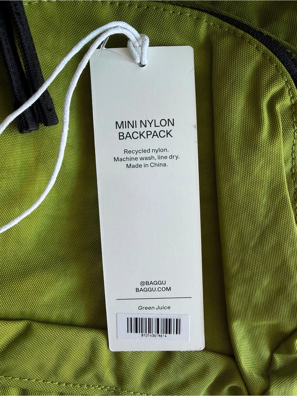 NWT BAGGU Mini Nylon Backpack Green Juice - Picture 4 of 4
